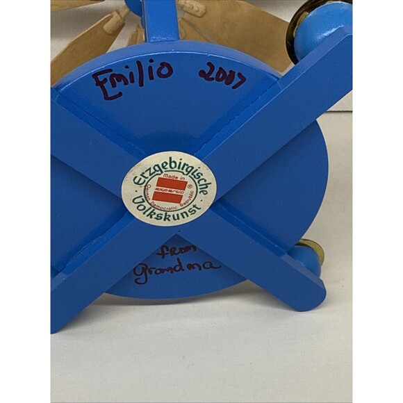 Vtg German Carousel Spinning Windmill Wood Richard Glasser Angel Band Erzgebirge - Picture 7 of 12